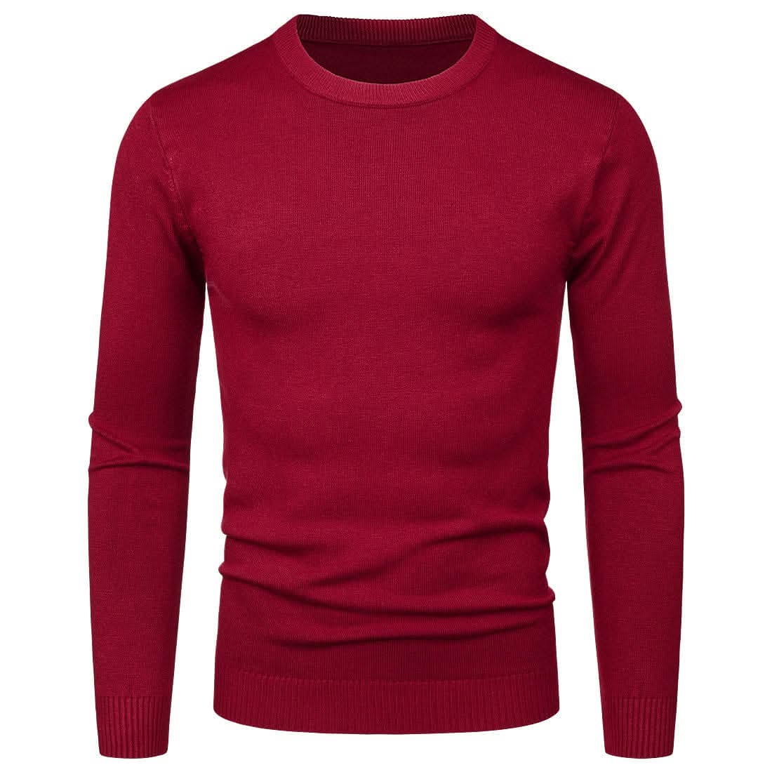 Men's Round Neck Sweater Solid Color Simple Free Size Long Sleeve Sweater - Call of duty toys test 2