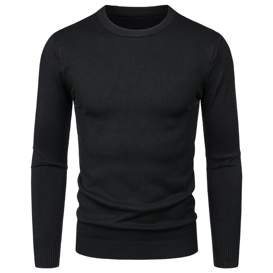 Men's Round Neck Sweater Solid Color Simple Free Size Long Sleeve Sweater - Call of duty toys test 2
