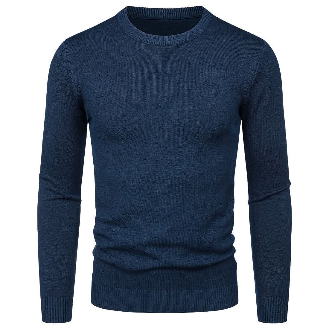 Men's Round Neck Sweater Solid Color Simple Free Size Long Sleeve Sweater - Call of duty toys test 2