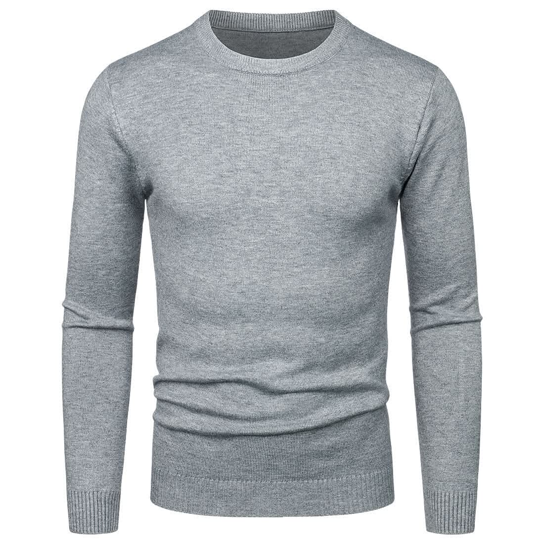 Men's Round Neck Sweater Solid Color Simple Free Size Long Sleeve Sweater - Call of duty toys test 2